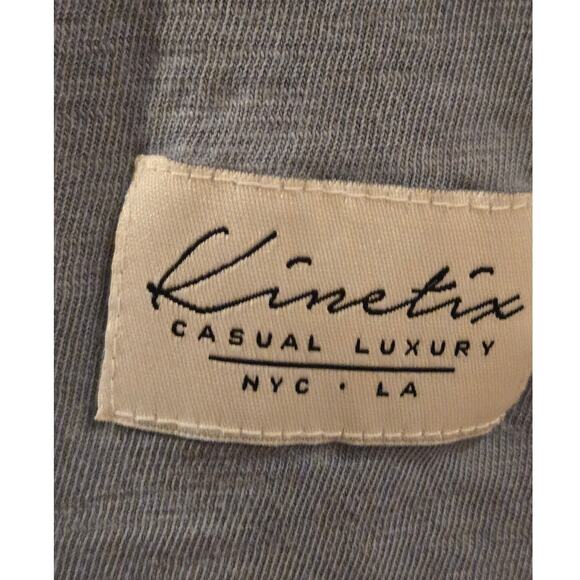 Kinetix Shirt Casual Luxury Long Sleeve Henley Blue Heather Cotton Mens Large - Picture 3 of 9